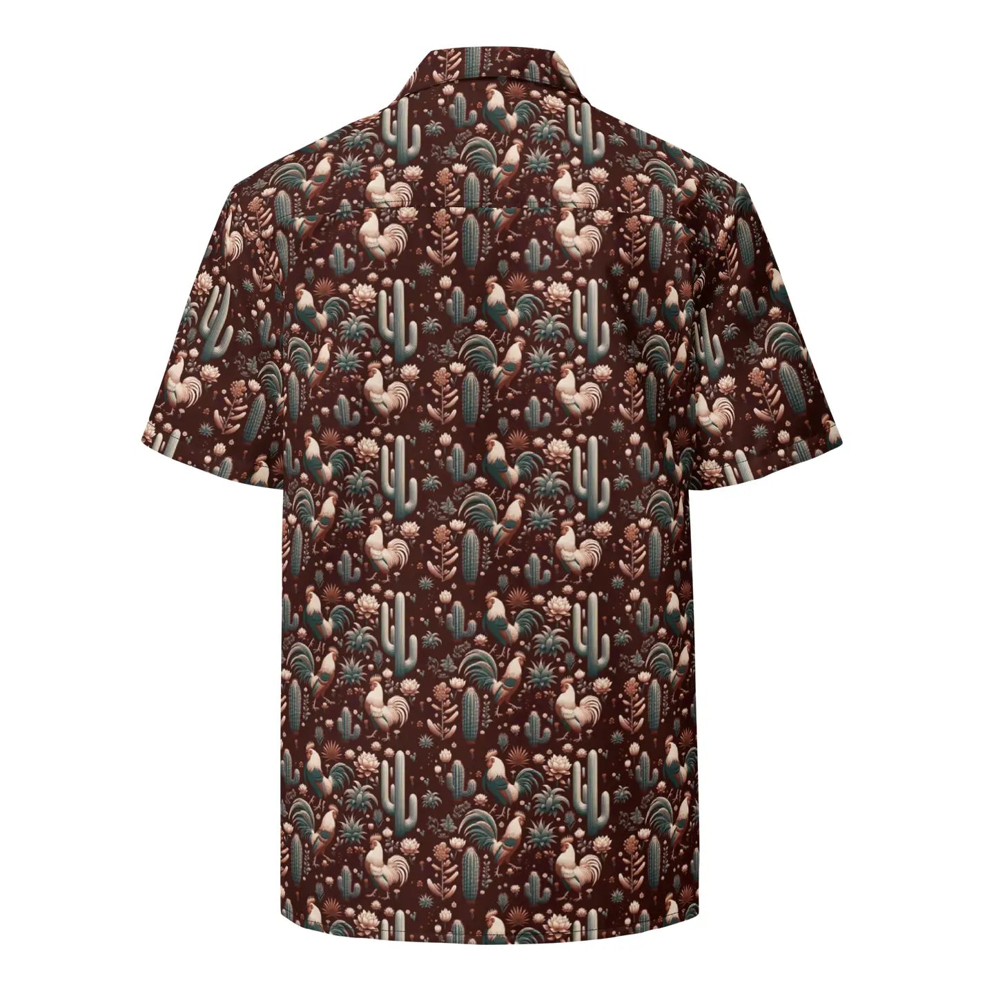 Desert Dawn: Rooster & Cactus Button-Up Shirt