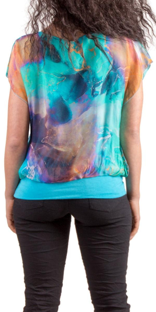 Amante Tempesta Marble Silk Top