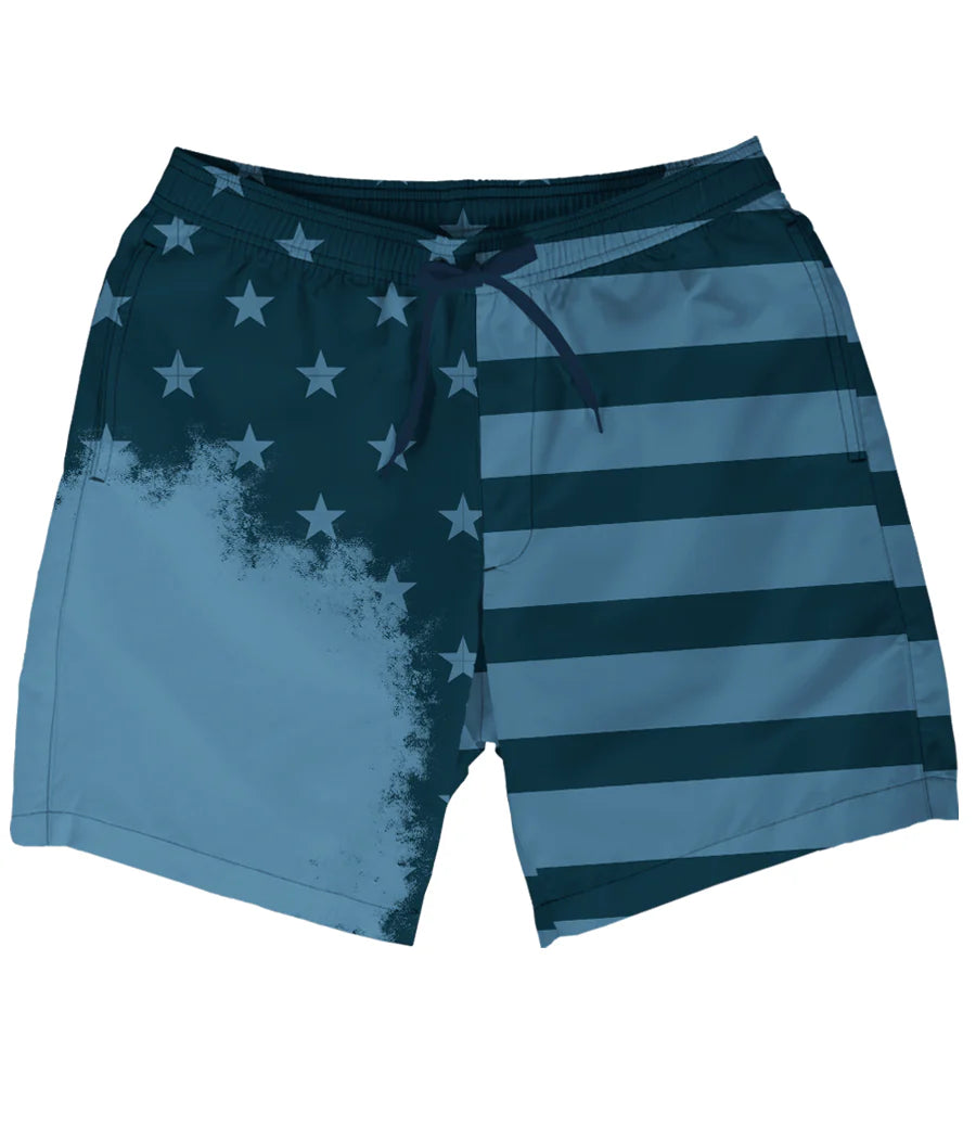 American Flag Color Changing Swim Trunks - Men's Swim Suit