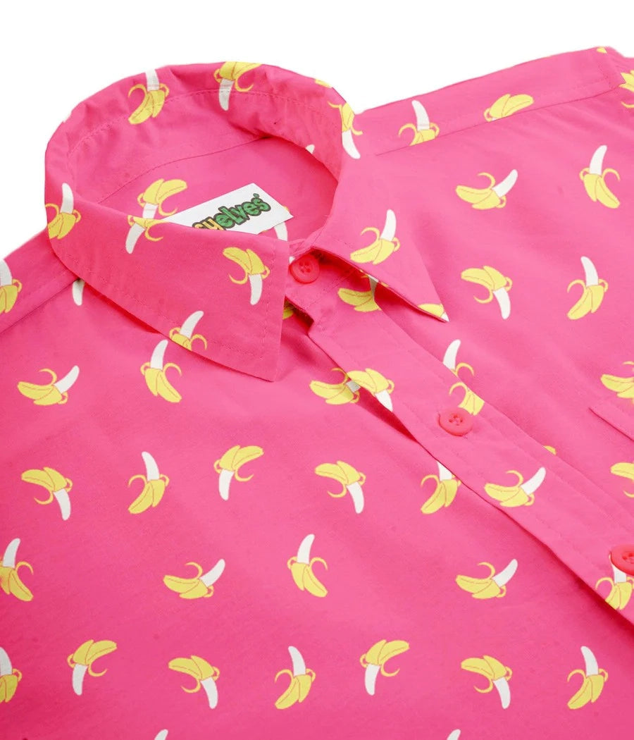 Pink Banana Hawaiian Shirt - Men's Funny Casual Button Down