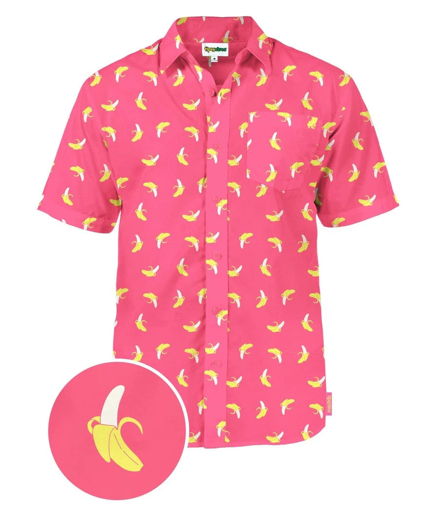 Pink Banana Hawaiian Shirt - Men's Funny Casual Button Down