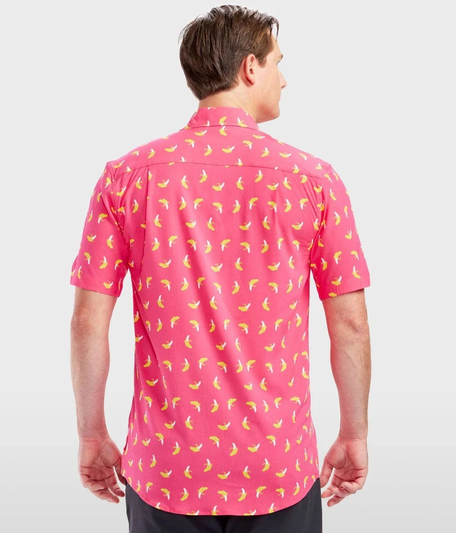 Pink Banana Hawaiian Shirt - Men's Funny Casual Button Down