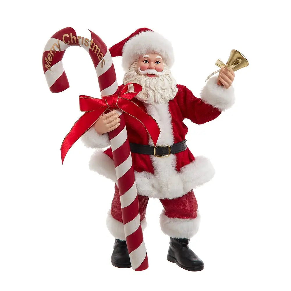 10.5“ Fabriché™ Santa w/ Oversized Candy Cane