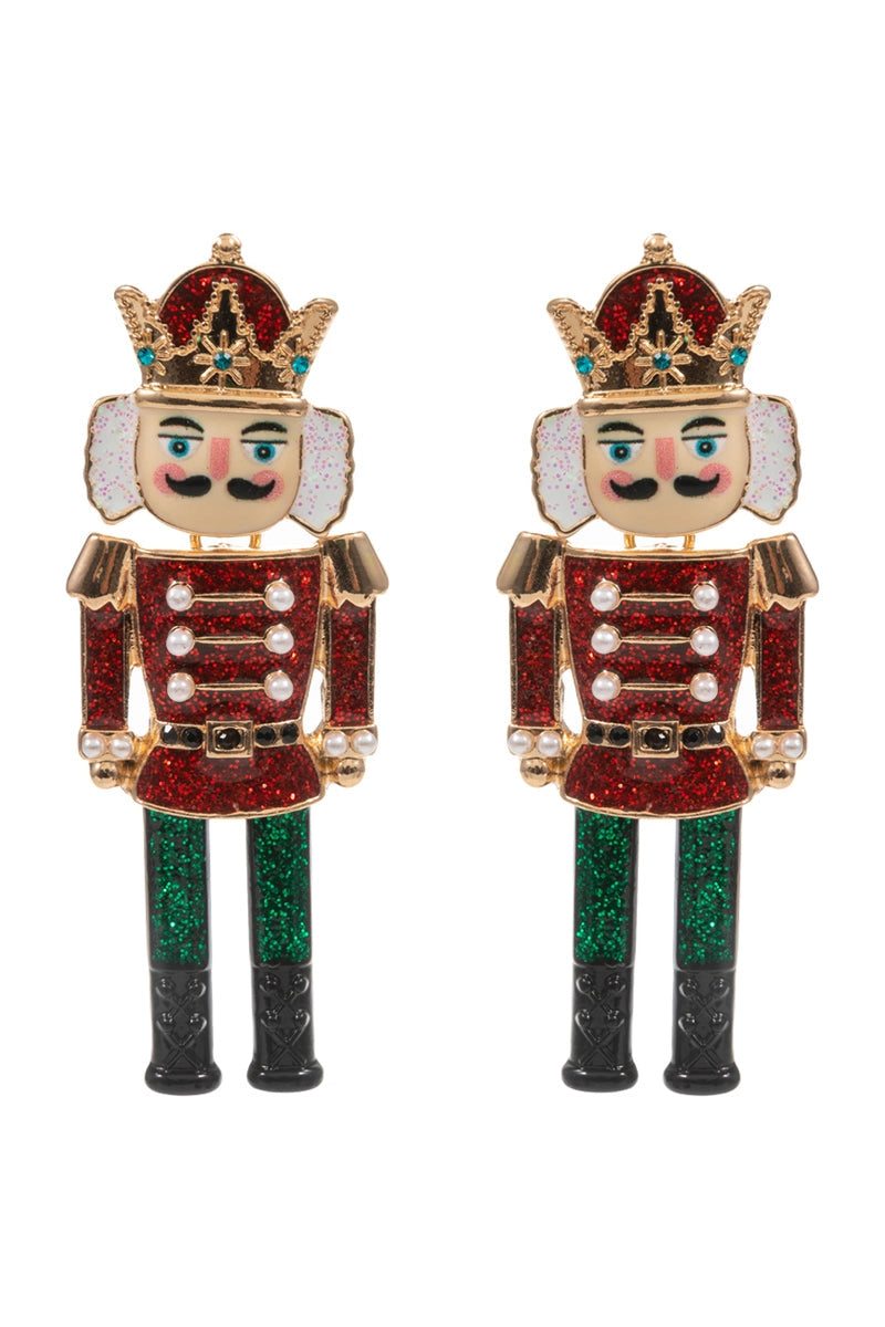 Christmas Nutcrack Enamel Titanium Post Earrings