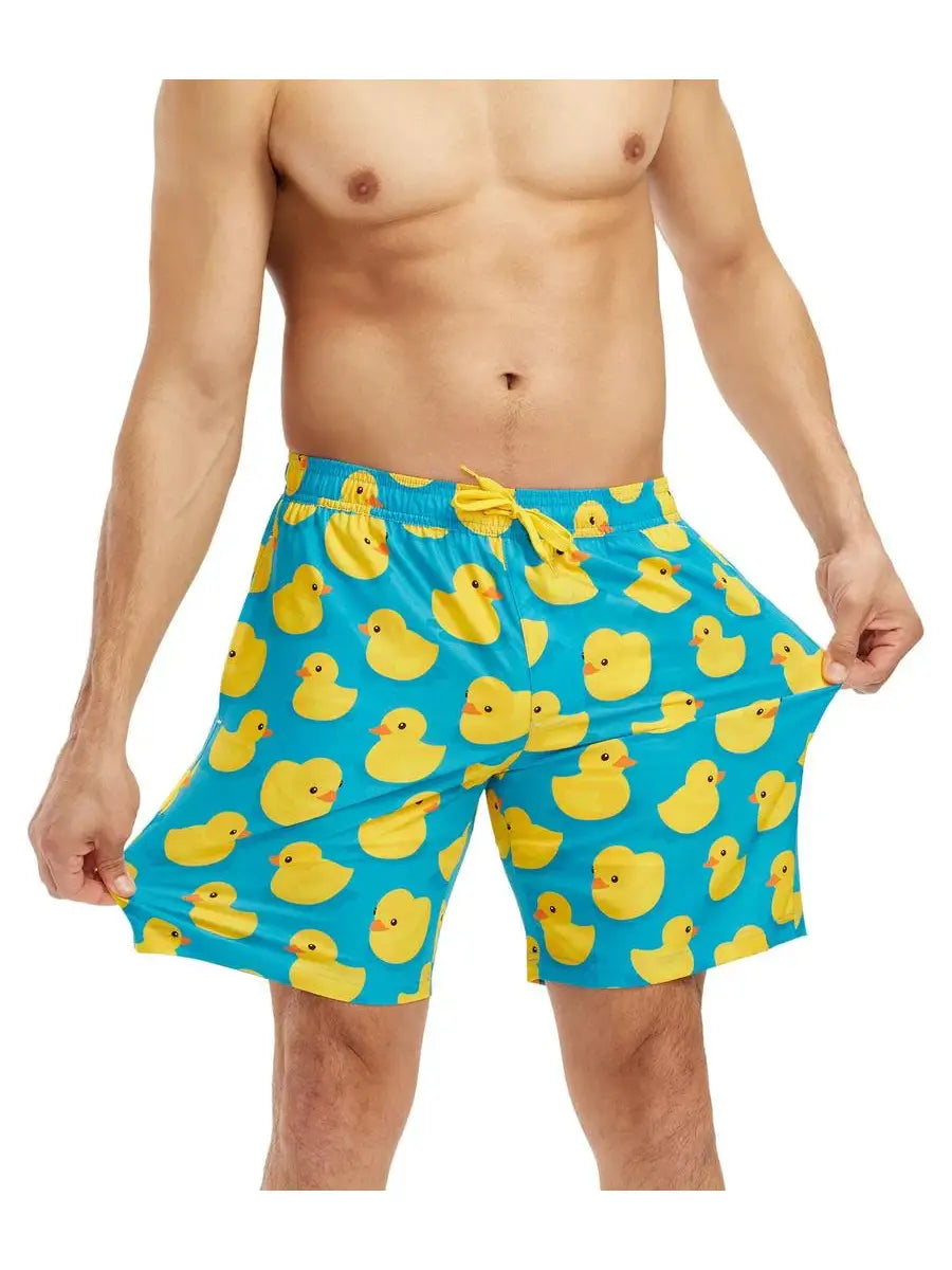 Men's Rubber Ducky 7.5" Stretch Swim Trunks with Liner