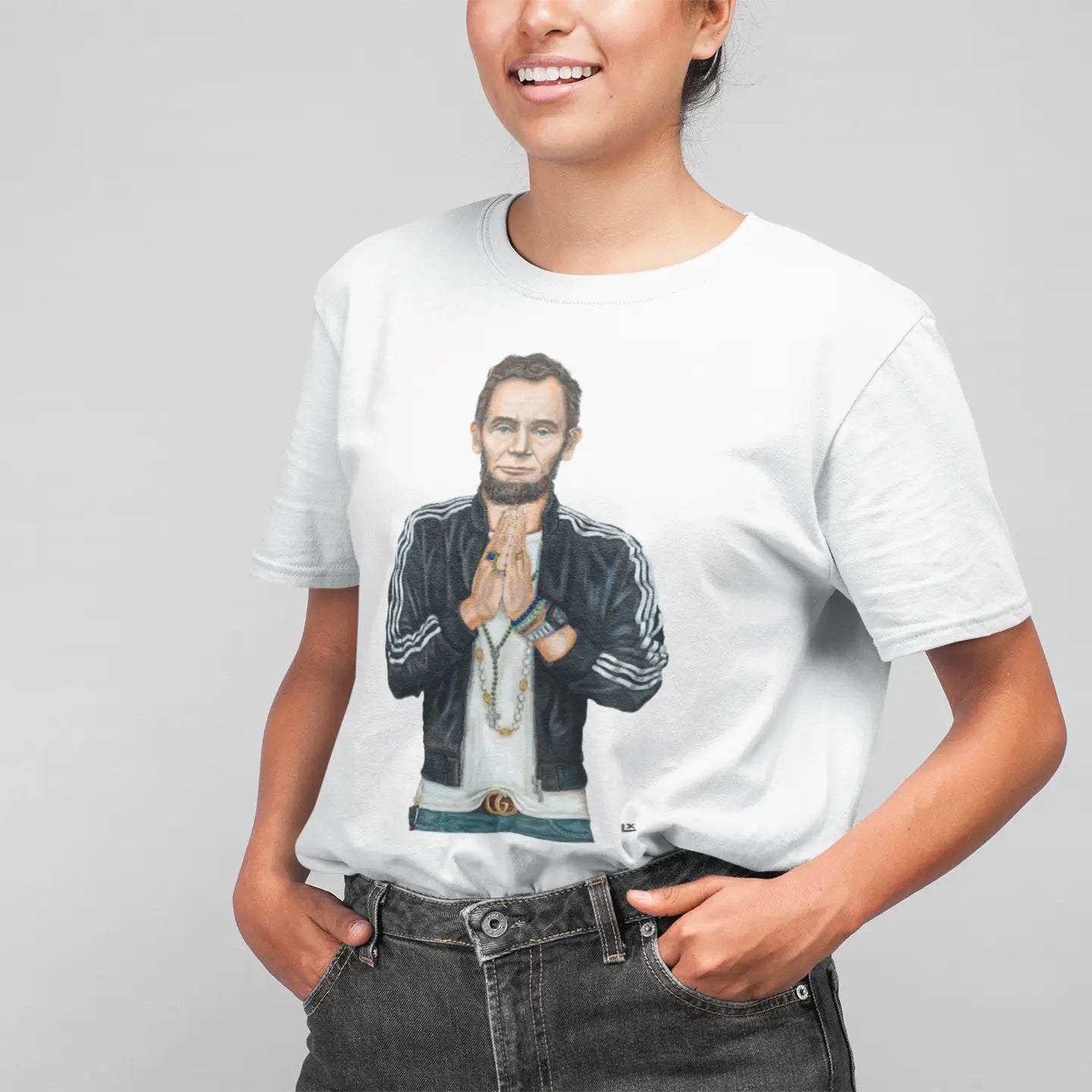 Prayer Hands Abe (Abraham Lincoln) T-Shirt