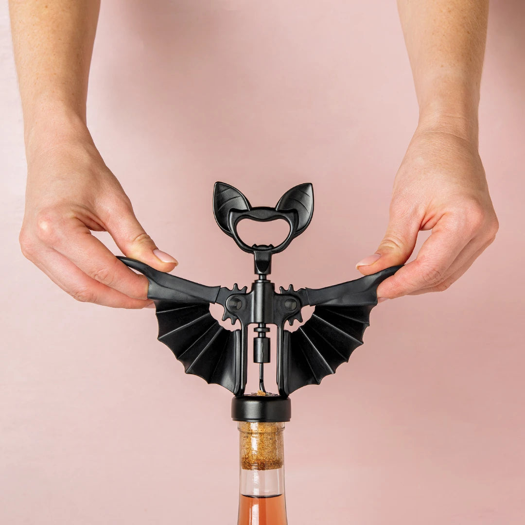 Vino Novelty Bat Wine and Bottle Opener with Wings