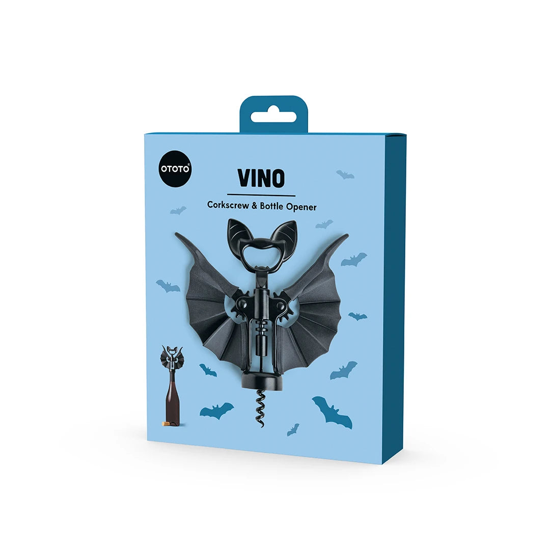 Vino Novelty Bat Wine and Bottle Opener with Wings