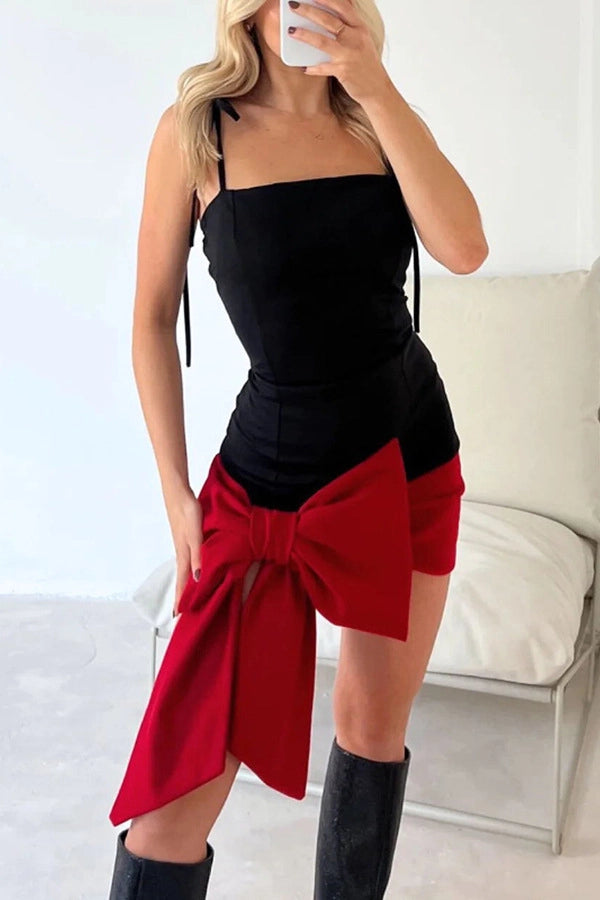Suspenders Sexy Bow Party Dress