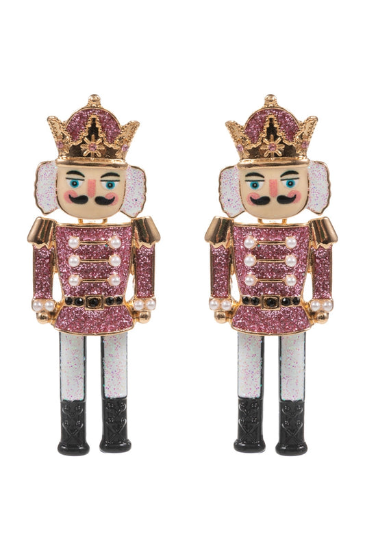 Christmas Nutcrack Enamel Titanium Post Earrings