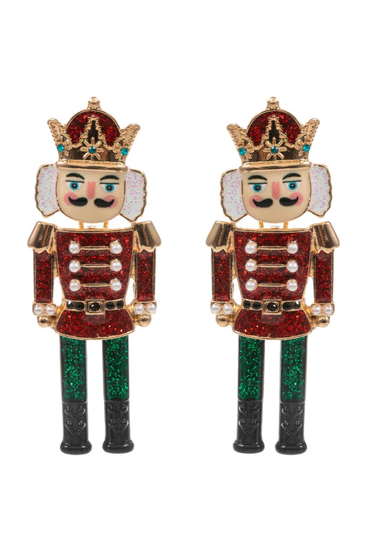 Christmas Nutcrack Enamel Titanium Post Earrings